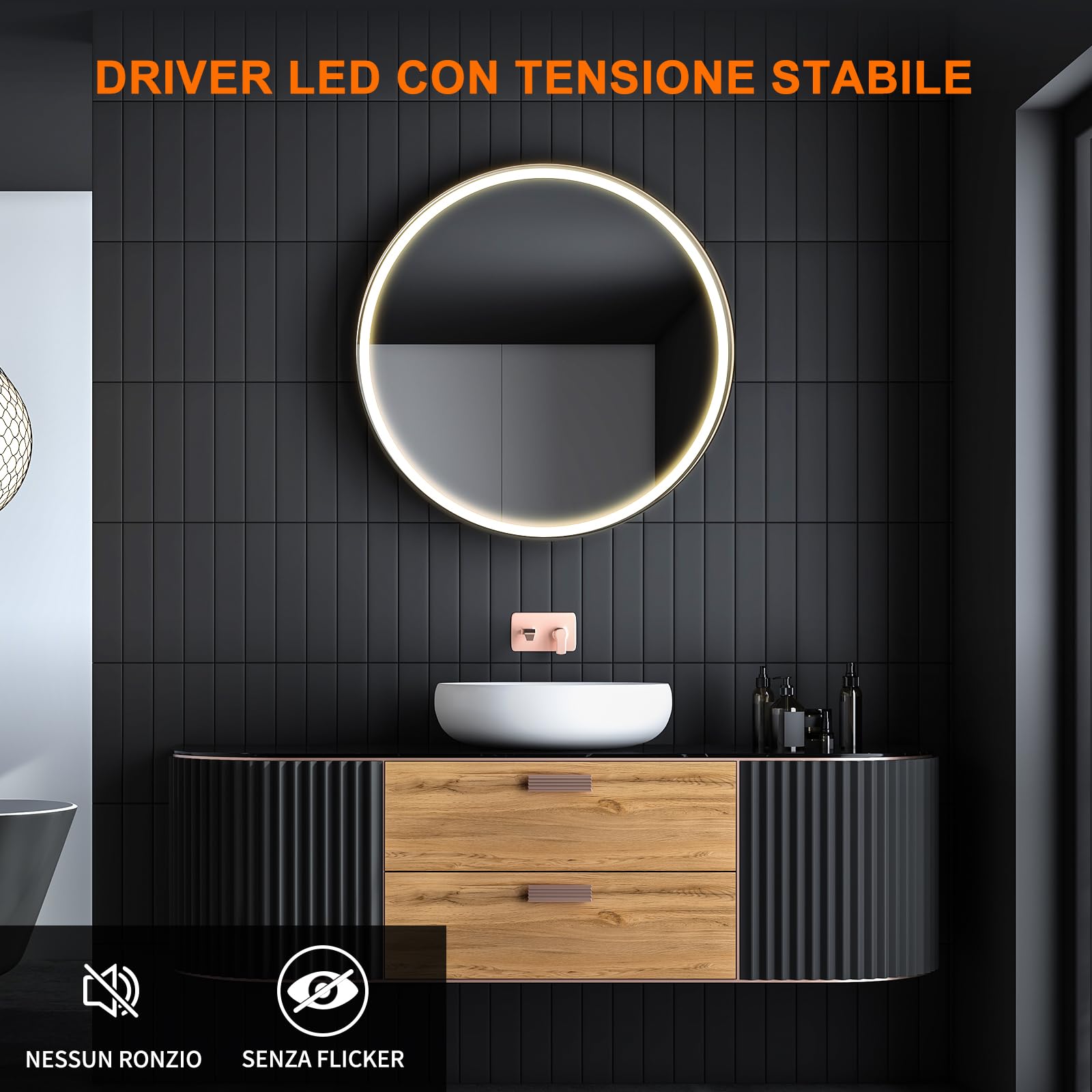 DUSKTEC Alimentatore 2,5A DC 24V per Striscia LED - Trasformatore 60W AC 220V a DC 24 Volt, Slim Driver a Bassa Tensione, IP44 Power Supply Tensione Costante per Luci Lampada Fari