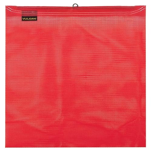 Miniatura 2 de VULCAN Bandera de seguridad con lazo de alambre, color rojo brillante, construcción de poliéster recubierto de vinilo, 18 x 18 pulgadas, paquete de 4