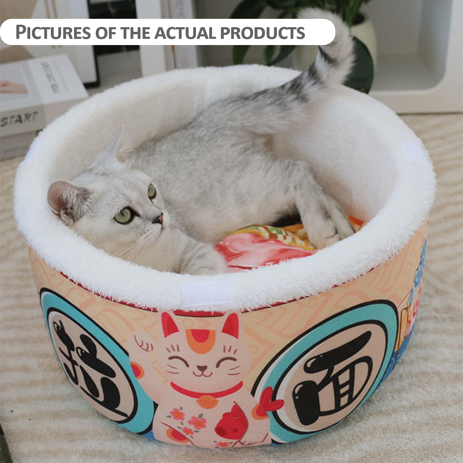 ZHUIYIWIN Cat Beds for Indoor with Anti-Slip Bottom, Cat Cave Bed, Hideaway Warm Comfortable - Image 2
