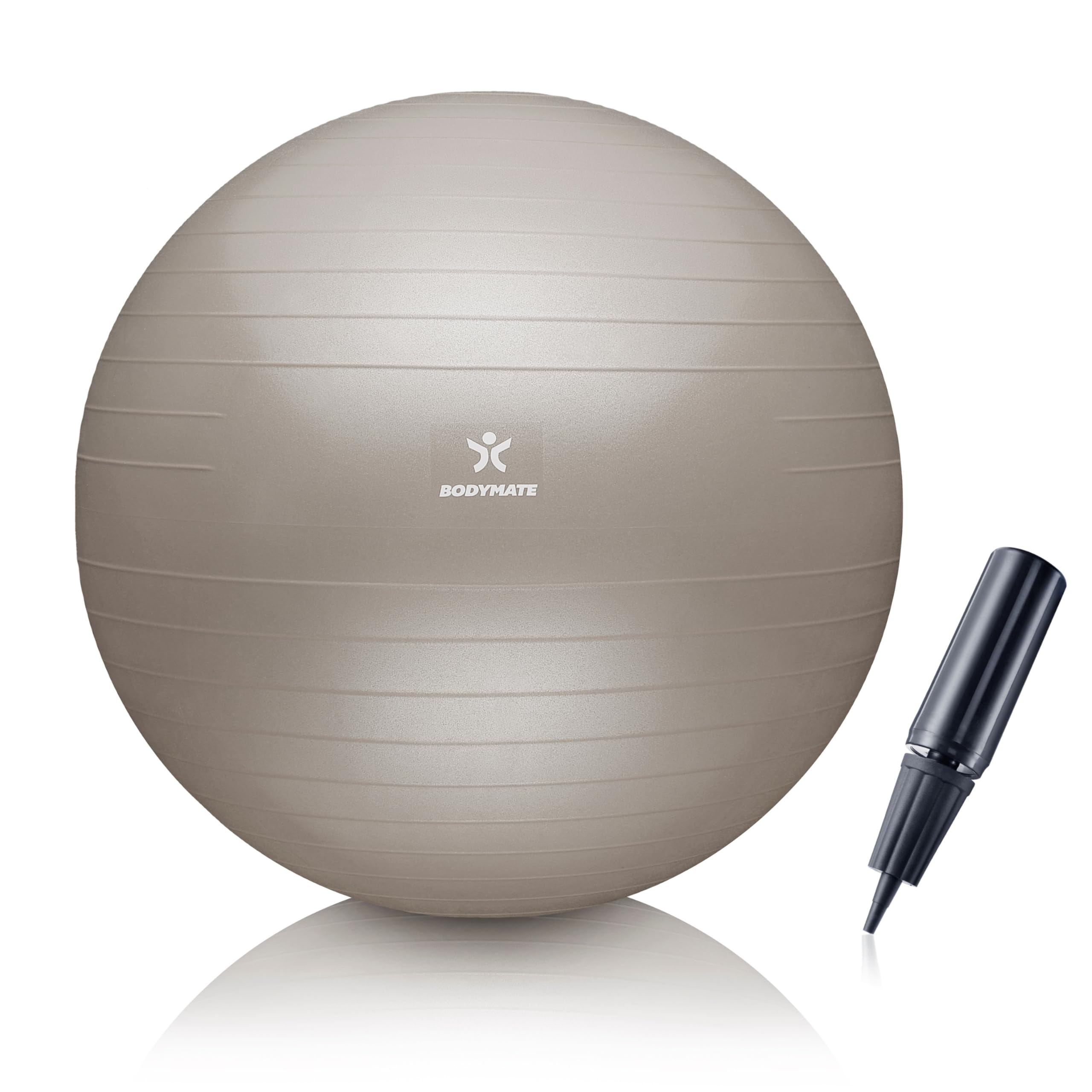 BODYMATE Gymnastikball Sitzball Trainingsball mit GRATIS E-Book inkl. Luft-Pumpe, Ball für Fitness, Yoga, Gymnastik, Core Training, für starken Rücken als Büro-Stuhl