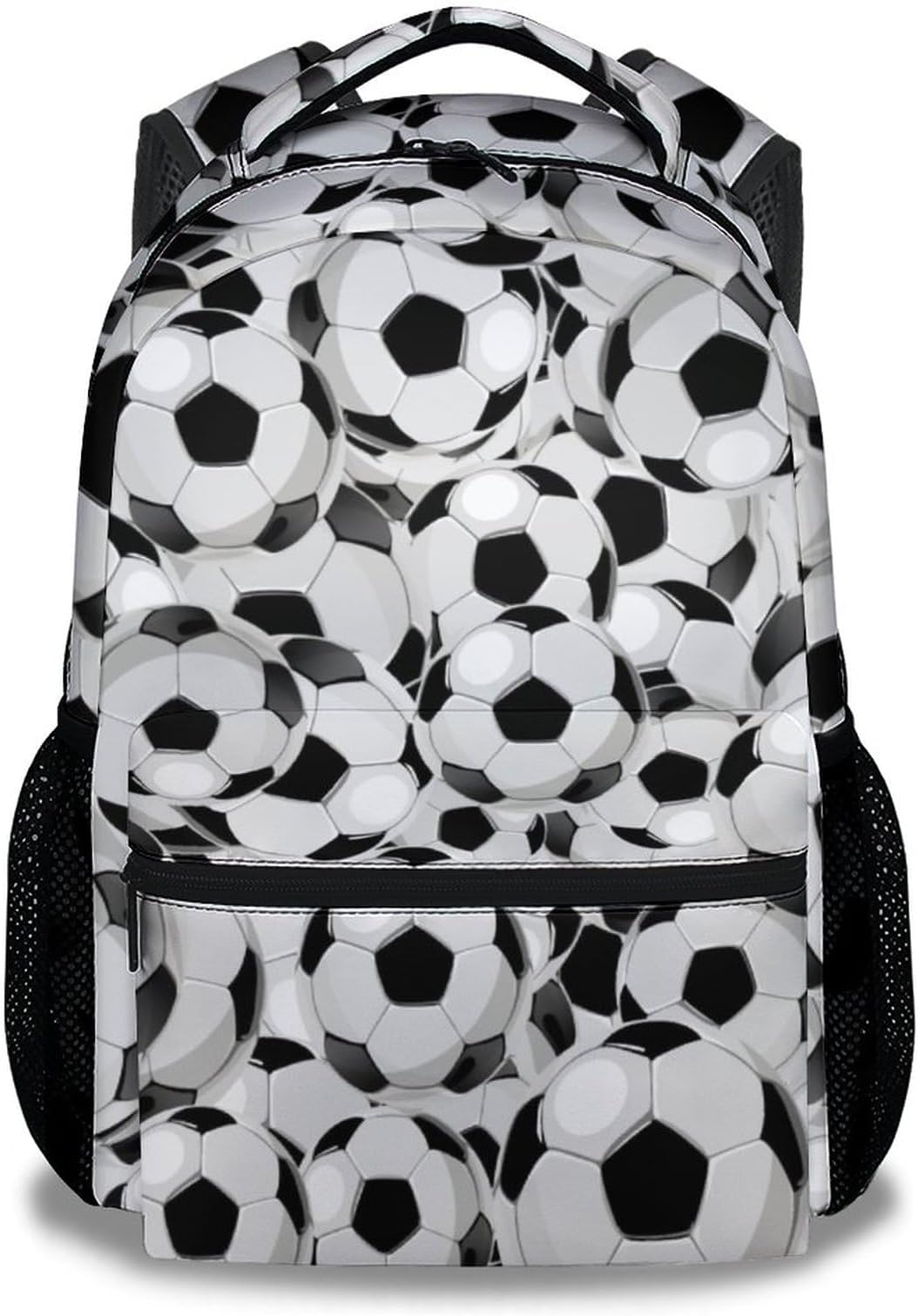 COOPASIACOOPASIA Soccer Backpack for Girls Boys, 16 Inch Soccer Theme Bookbag with Large Capacity, Lightweight, Durable