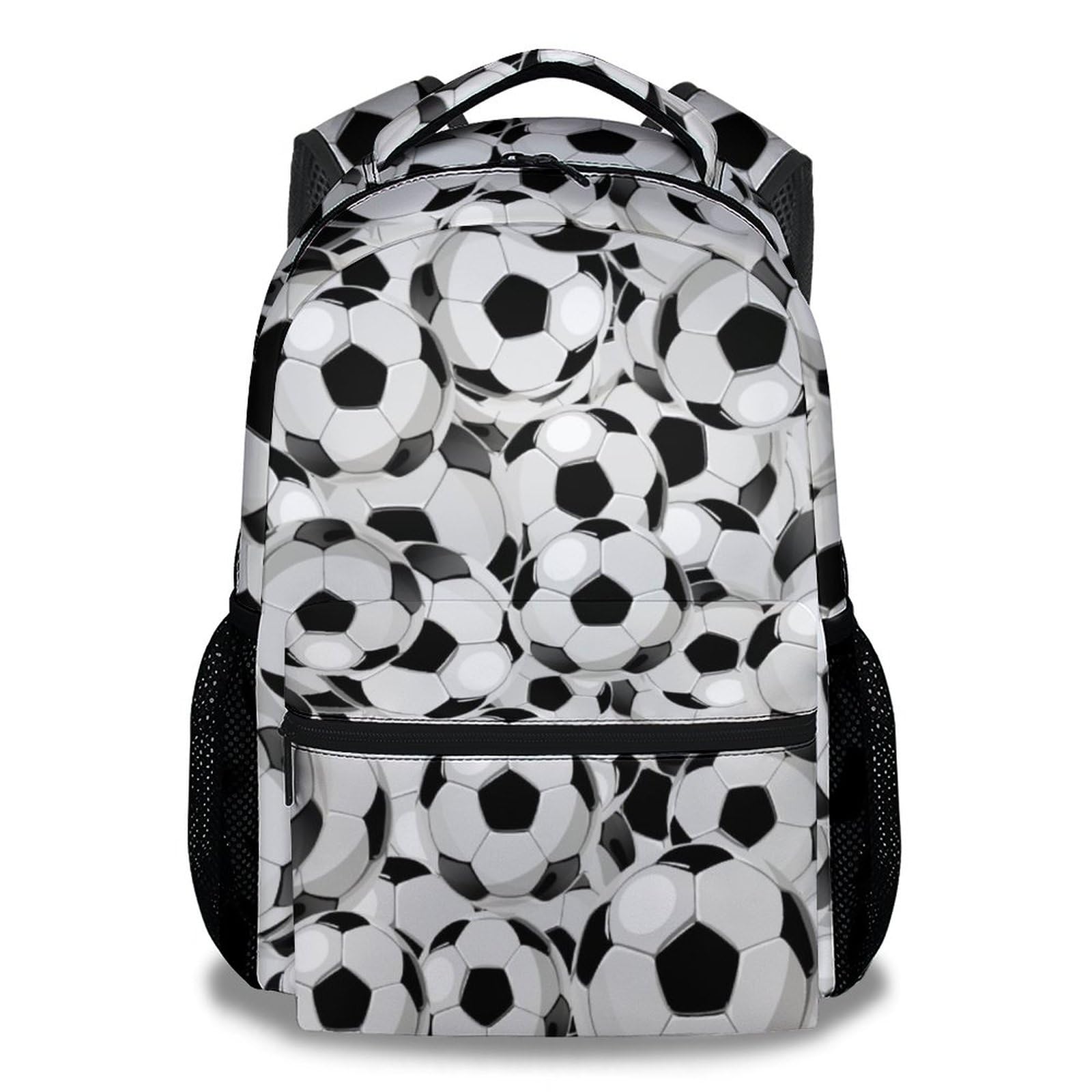 COOPASIACOOPASIA Soccer Backpack for Girls Boys, 16 Inch Soccer Theme Bookbag with Large Capacity, Lightweight, Durable