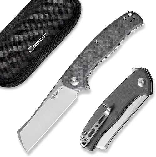 SENCUT Traxler - Cuchillo de bolsillo para hombre, cuchillo plegable para EDC, cuchillos de bloqueo con hoja de pie de oveja de 3.49 pulgadas y