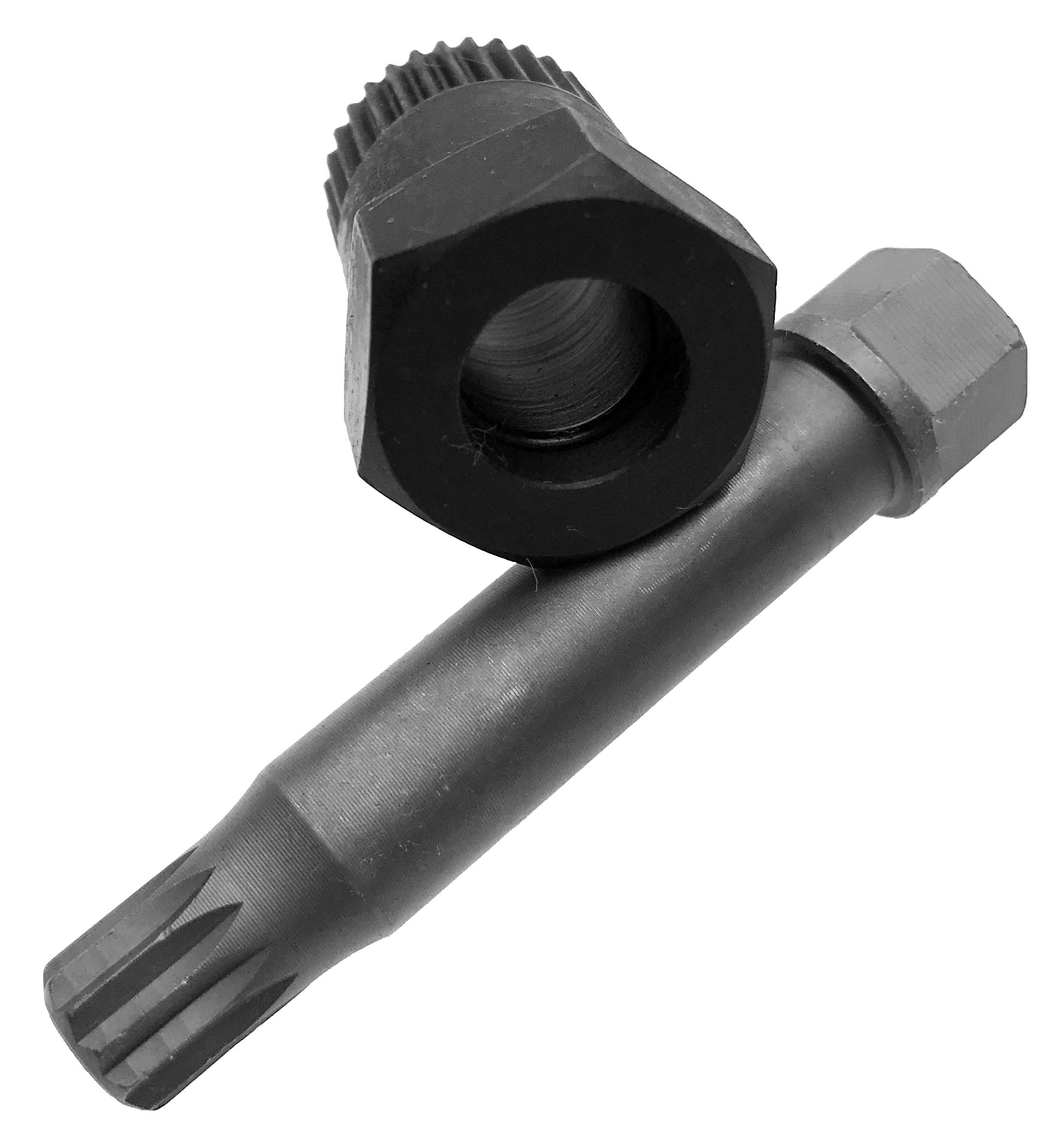 Alkan Douille M10 extra courte (multi-dents, pour profil XZN) avec insert adaptateur avec écrou à 33 dents, outil de montage, embout de démontage pour poulie de courroie à roue libre d'alternateur