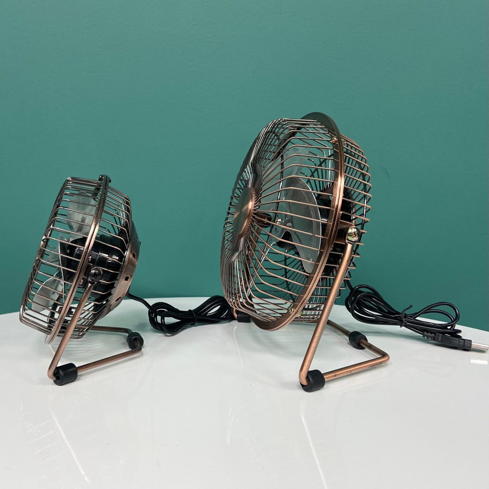 Ventilateur Bureau USB Métal 15,2 Cm – Silencieux, Portable, 360° Avec Interrupteur ON/Off