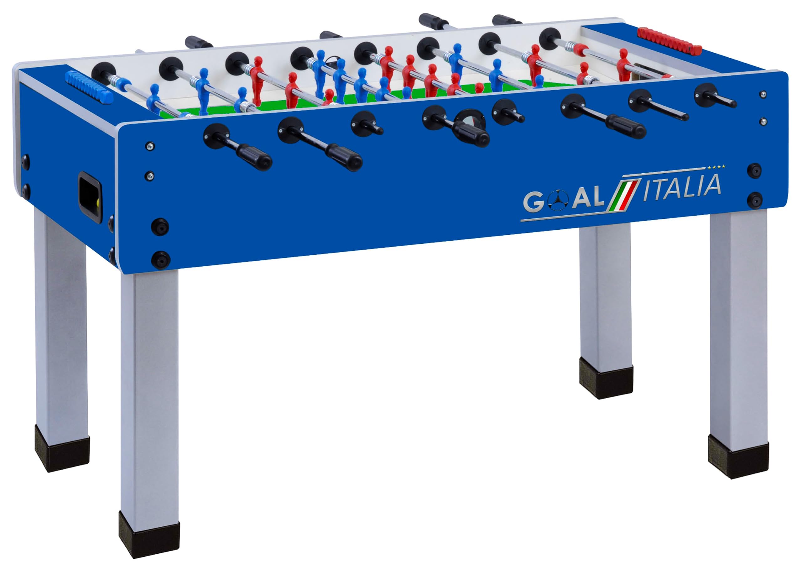 Garlando Calcio Balilla Goal [Made in Italy] Calcetto da Tavolo Biliardino Con Aste Rientranti Telescopiche o Uscenti | Campo in Vetro Temperato Infrangibile |Palline e Spray Inclusi