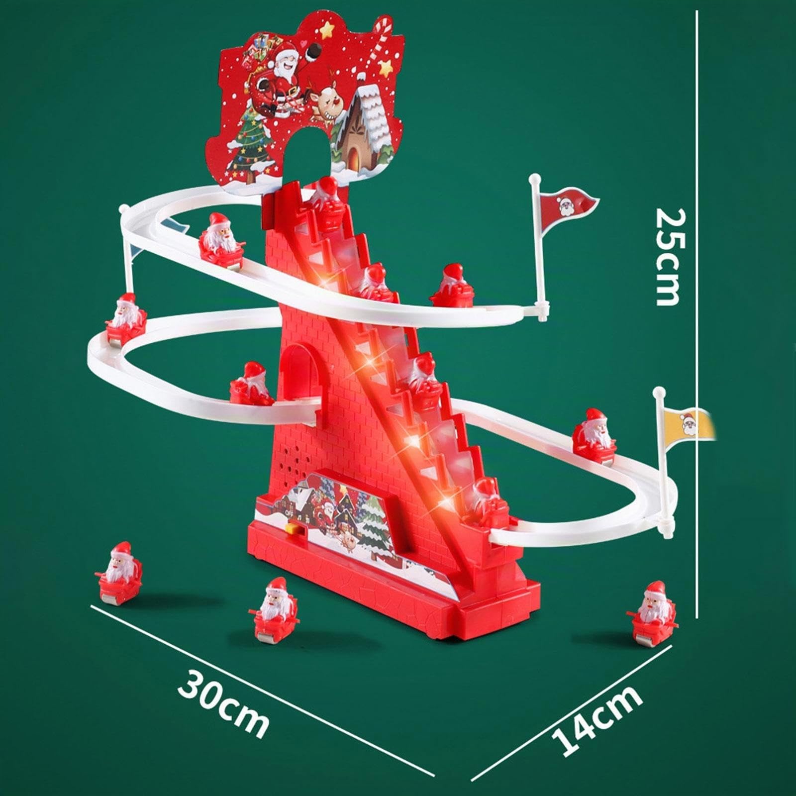 Fenteer Elektrische Kletterleiter Weihnachtsmann, Weihnachtsmusik-Figur, Party-Dekoration, Geschenk, Weihnachtsmann-Kletterleiter für Weihnachten