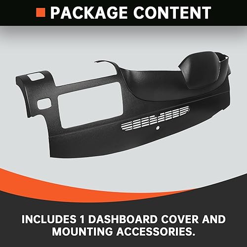 Miniatura 6 de Kojem Cubierta de tablero compatible con Chevy Silverado LS LT WT GMC Sierra SL SLE WT 2007-2013 con doble guantera, color negro