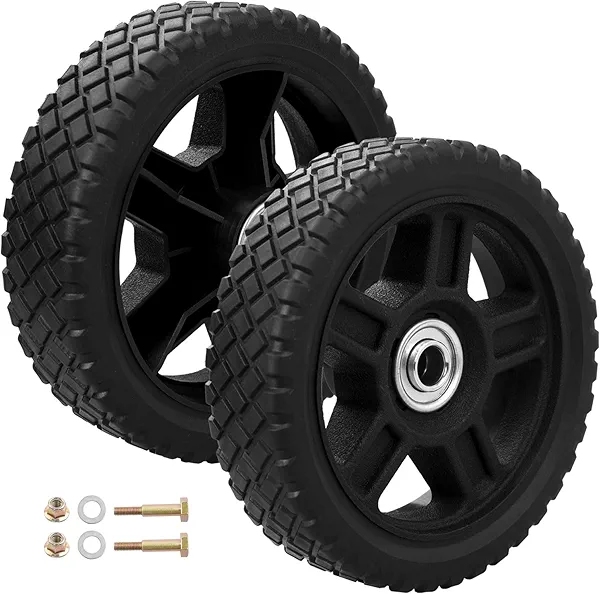 HQPASFY 6 Inch Lawn Mower Wheels 2 Pack 6" Push Lawn Mower Wheels with Bolts & Nuts kits Fit Most Standard Push Lawn Mowers Garden Trucks Garden Carts Generator Hand Trucks Lawn Tractors (6"×1.5")