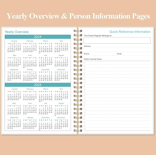 Miniatura 4 de Heveboik Registros de cheques para chequera personal - Registro de chequera A5 para chequera personal, libro de contabilidad de gastos para personal