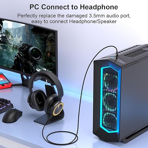 Miniatura 5 de Cable auxiliar de audio USB a 0.138 in, adaptador USB macho a conector macho AUX TRS cable de audio trenzado estéreo para auriculares, altavoces,