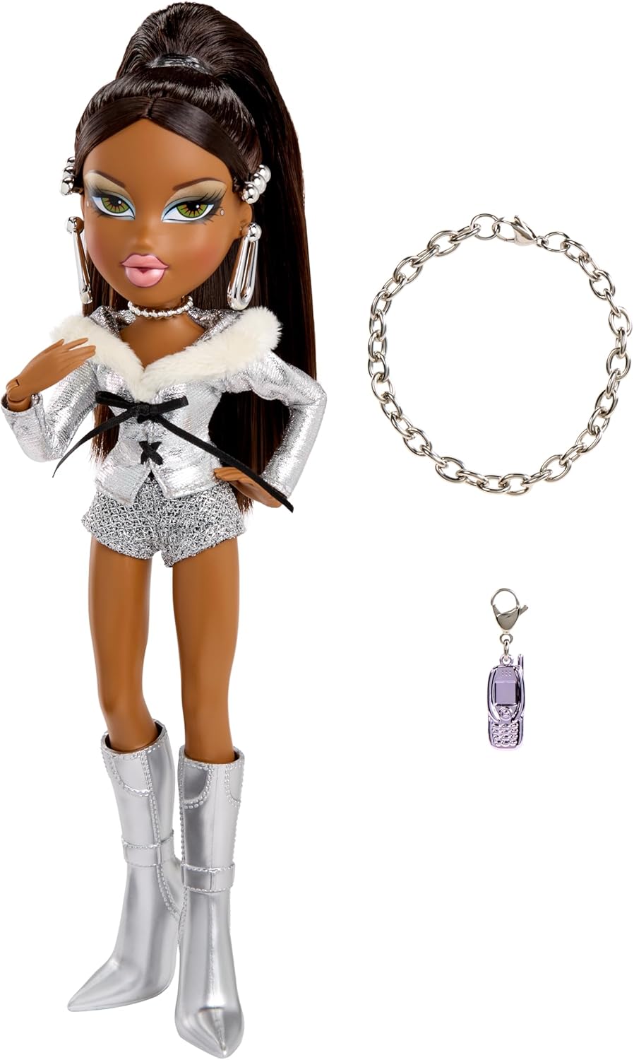 Bratz Charmz Sasha Fashion Doll with Collectible Charm Bracelet - Image 2