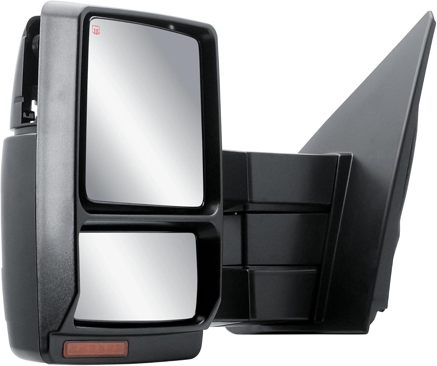 Replacement Driver Left Side Door Towing Mirror Electric Heated with Turn Signal Light Puddle Light Chrome and Textured Back Cover Manual Folding and Telescope for 2007-2014 Ford F-150