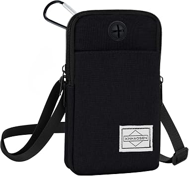HOTEMIA Cell Phone Purse Waist Pack Bag Travel Crossbody Bag Wristband Sport Armband Wallet with Removable Shoulder Strap Black