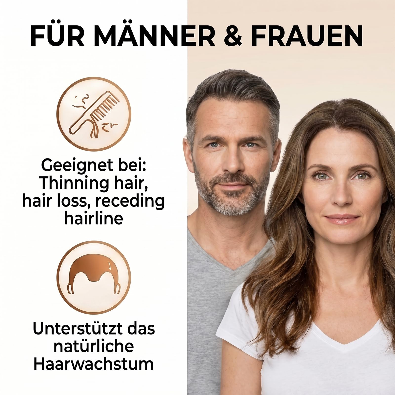 Haarwachstum Spray, Hair Growth Spray, Haarwachstum Beschleunigen, Serum Aktivierung Kopfhauterneuerungskomplex für Frauen und Männer Tägliche Haarpflege, 60 ml