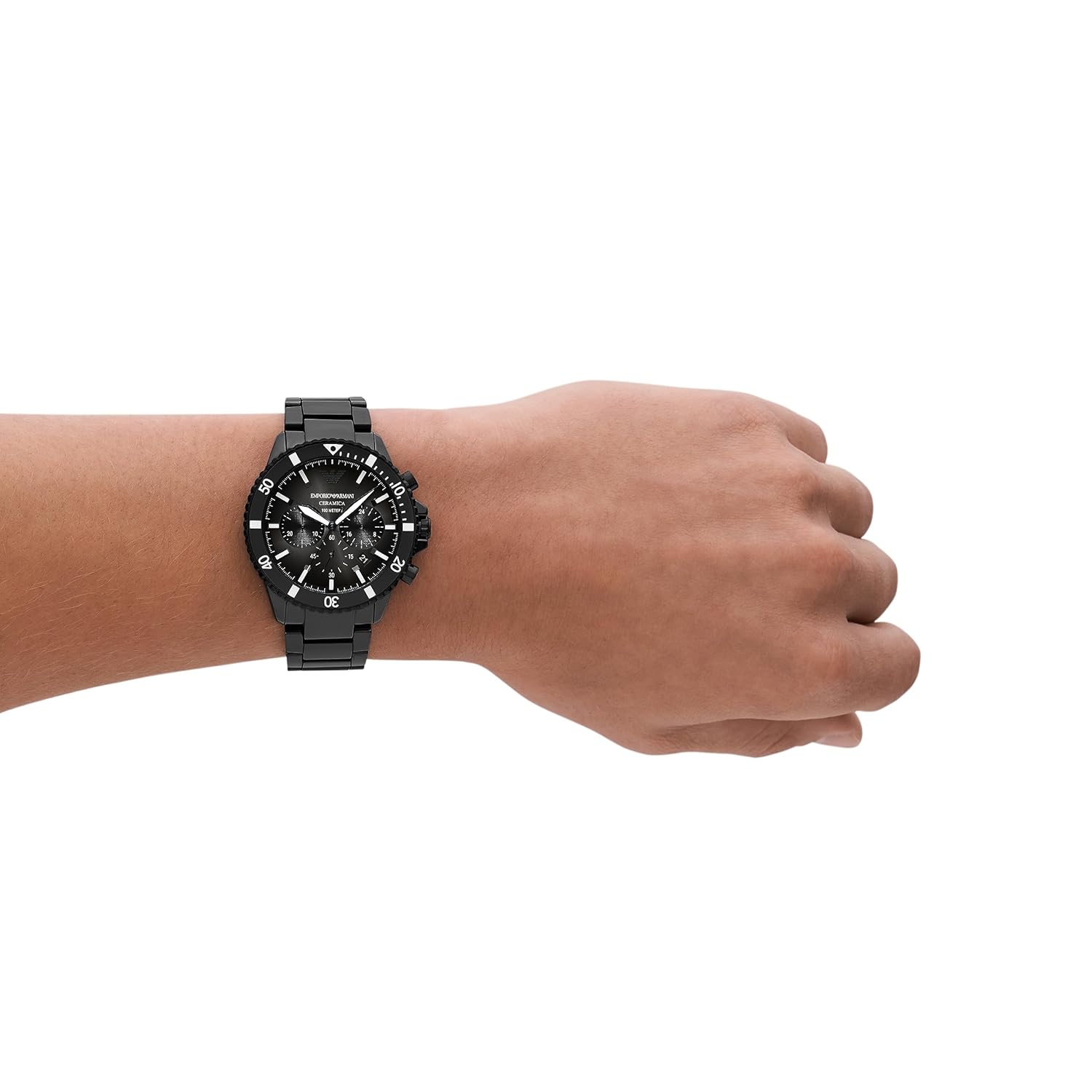 Emporio Armani Analog Gray Dial Men's Ceramic Watch-Ar70010 - 4