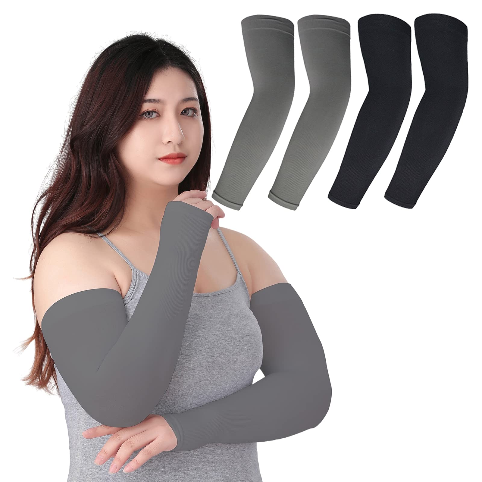 YUDEWAY UV Sun Protection Cooling Arm Sleeves Plus Size Unisex UPF 50