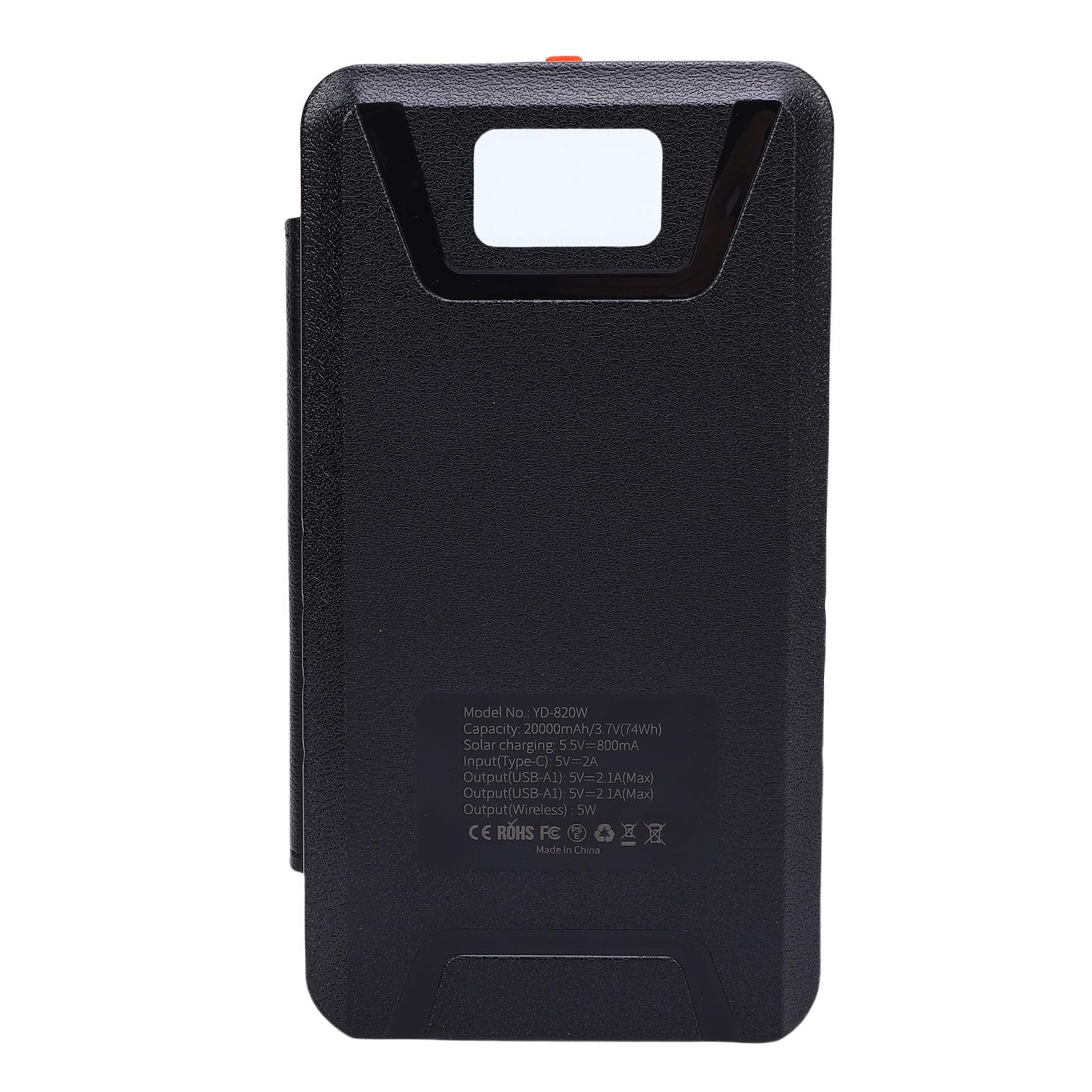 20000-mAh-Solar-Powerbank, Effiziente Kabellose Powerbank mit Dreifachem Solarpanel, LED-Licht und Doppeltem USB-Ausgang, Wasserdichter Externer Akku für Telefon-Tablet (ORANGE)