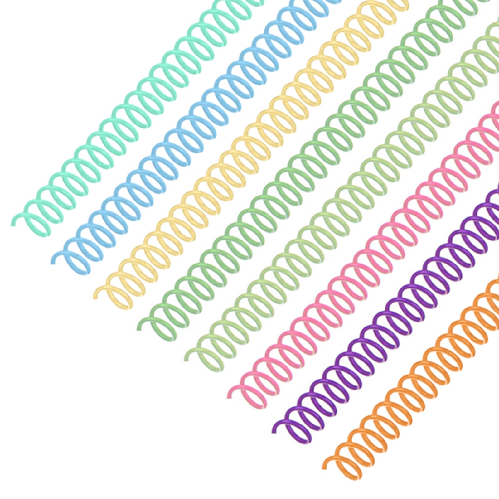 120 Pack Plastic Spiral Binding Coils Binder Binding Spirals Rings Multi Size Spiral Binding Wire Combs Spines Coils, 4:1 Pitch (Colorful, 1/4 Inch)