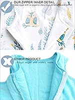 Vista 5 de Saco de dormir para bebé con pies, muselina 70% rayón derivado de bambú, saco de dormir 30% algodón, mantas sin mangas, bosque/M 2-3T