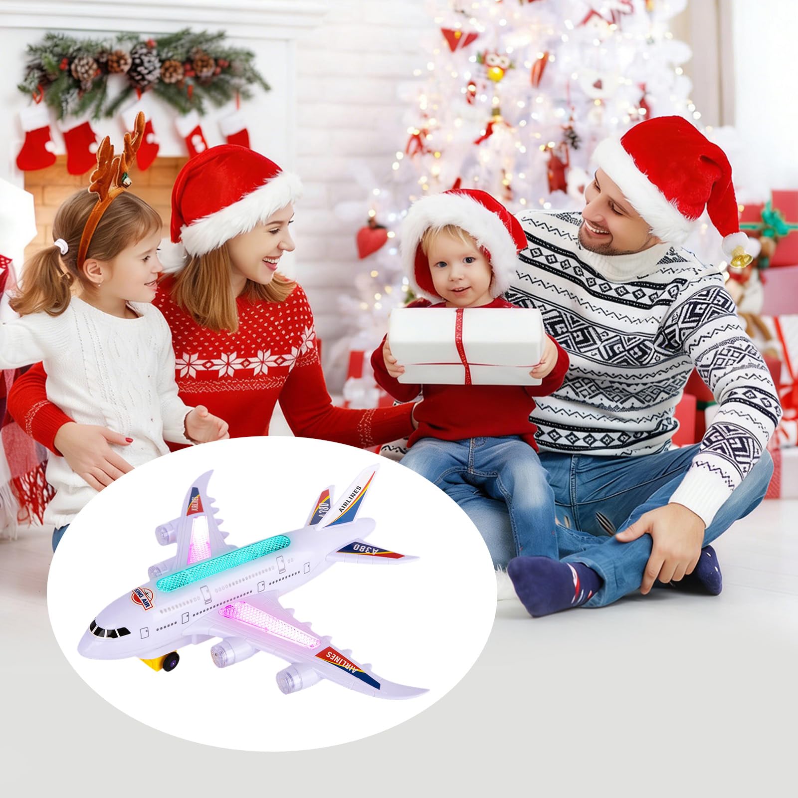 KATELUO Aereo Giocattolo con Luci e Suoni, Aeroplano Giocattolo Bambini, Funzione Bump and Go, Giocattoli Aereo per Ragazzi e Ragazze, Aeroplano di Giocattoli, Regalo di Compleanno per Bambini