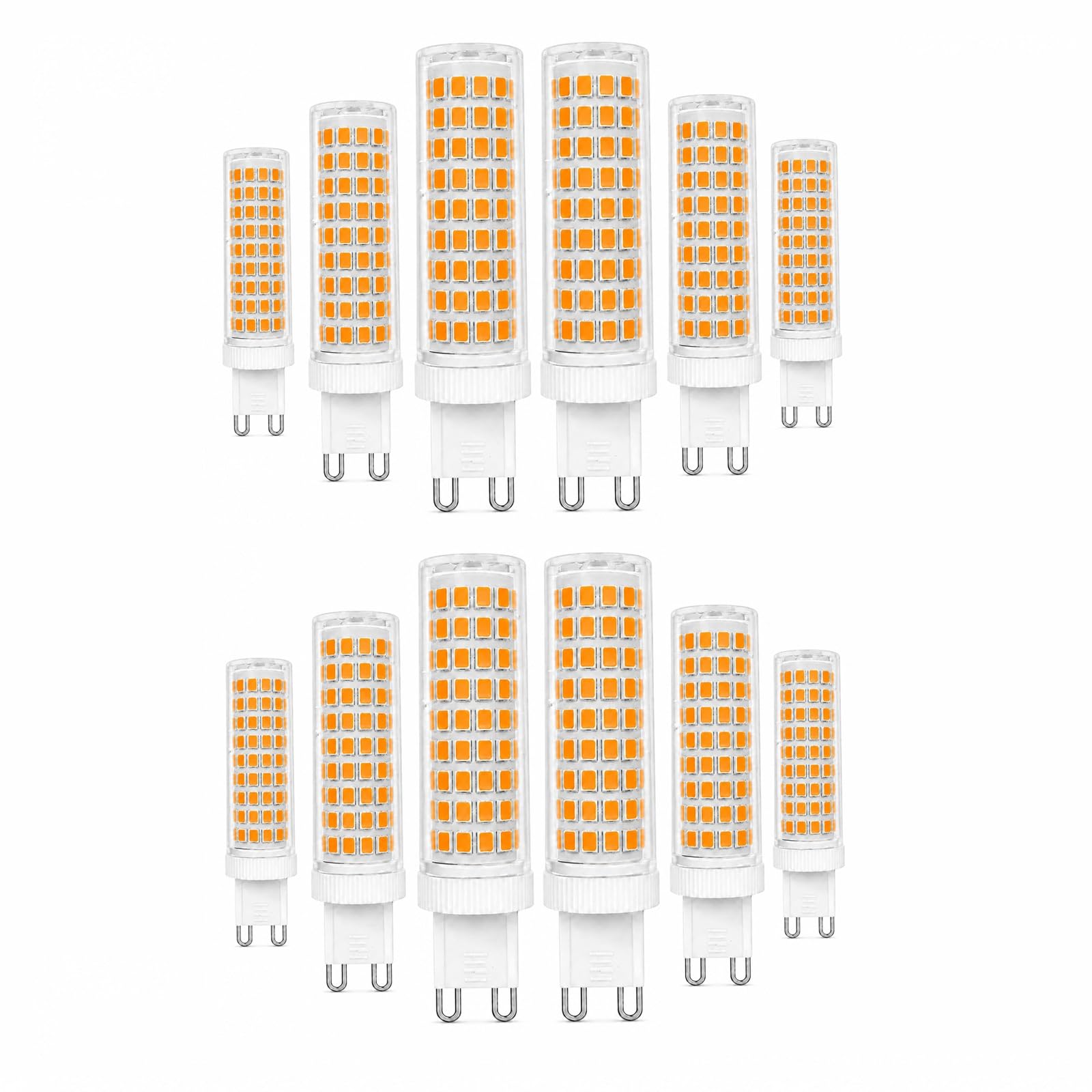 Bombilla LED G9 Cerámica 15W, Equivalente a 120W Halógena, 1000LM, Gran Ángulo 320°, Sin Parpadeo, CRI≥80+, No Regulable, Para Araña Colgante(Warm white 3000K,10 Pack)