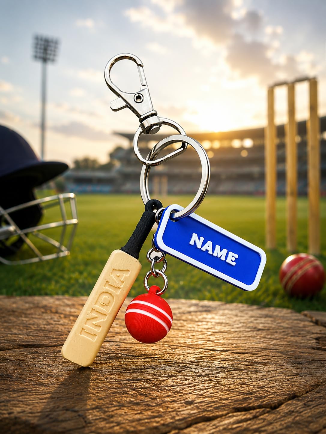Personalized Cricket Lover Keychain with Custom Name | Mini Cricket Bat, Ball & Name Tag | Sports Bag Charm | Cricket Keyring | Player Gift | 3D Printed Accessory-image-14