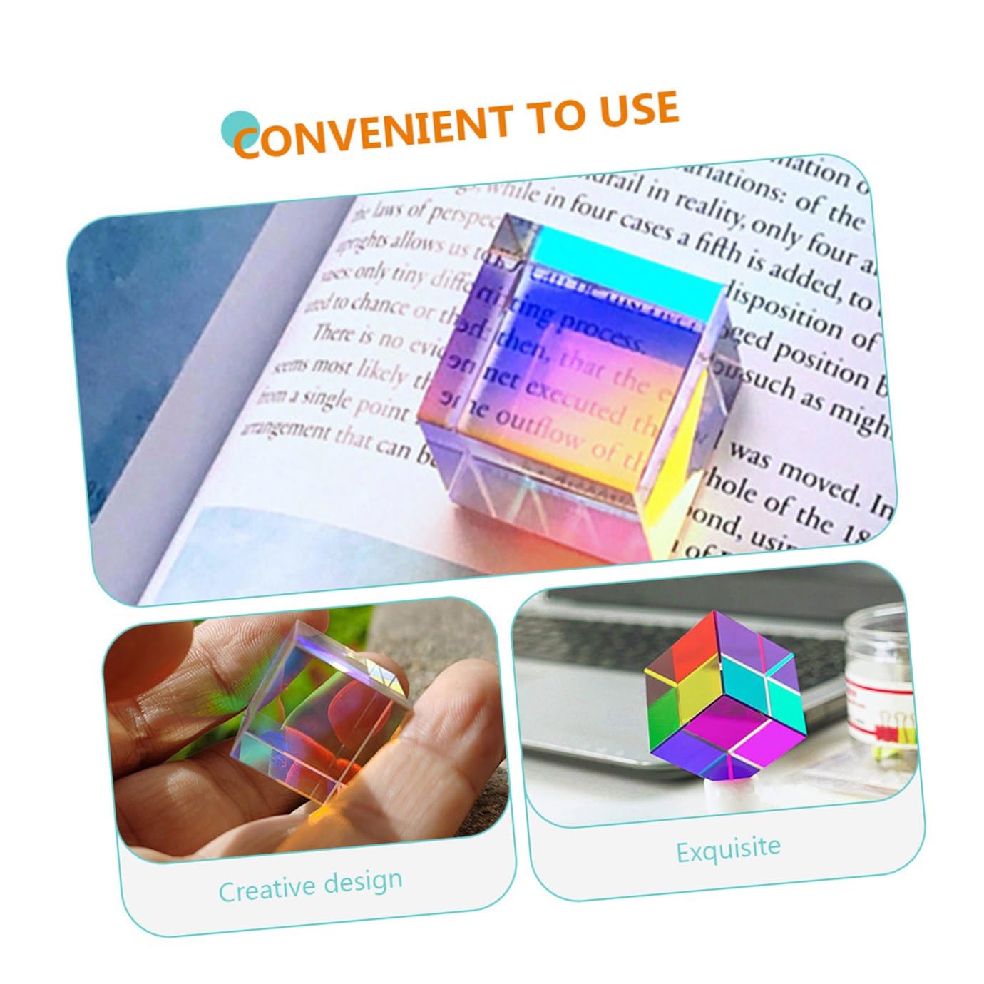 Toyvian 8piezas Prismas Ópticos De Cubo Para Experimentos De Física y Fotografía Efecto De Dispersión De Luz Aprendizaje Educativo y Decoración