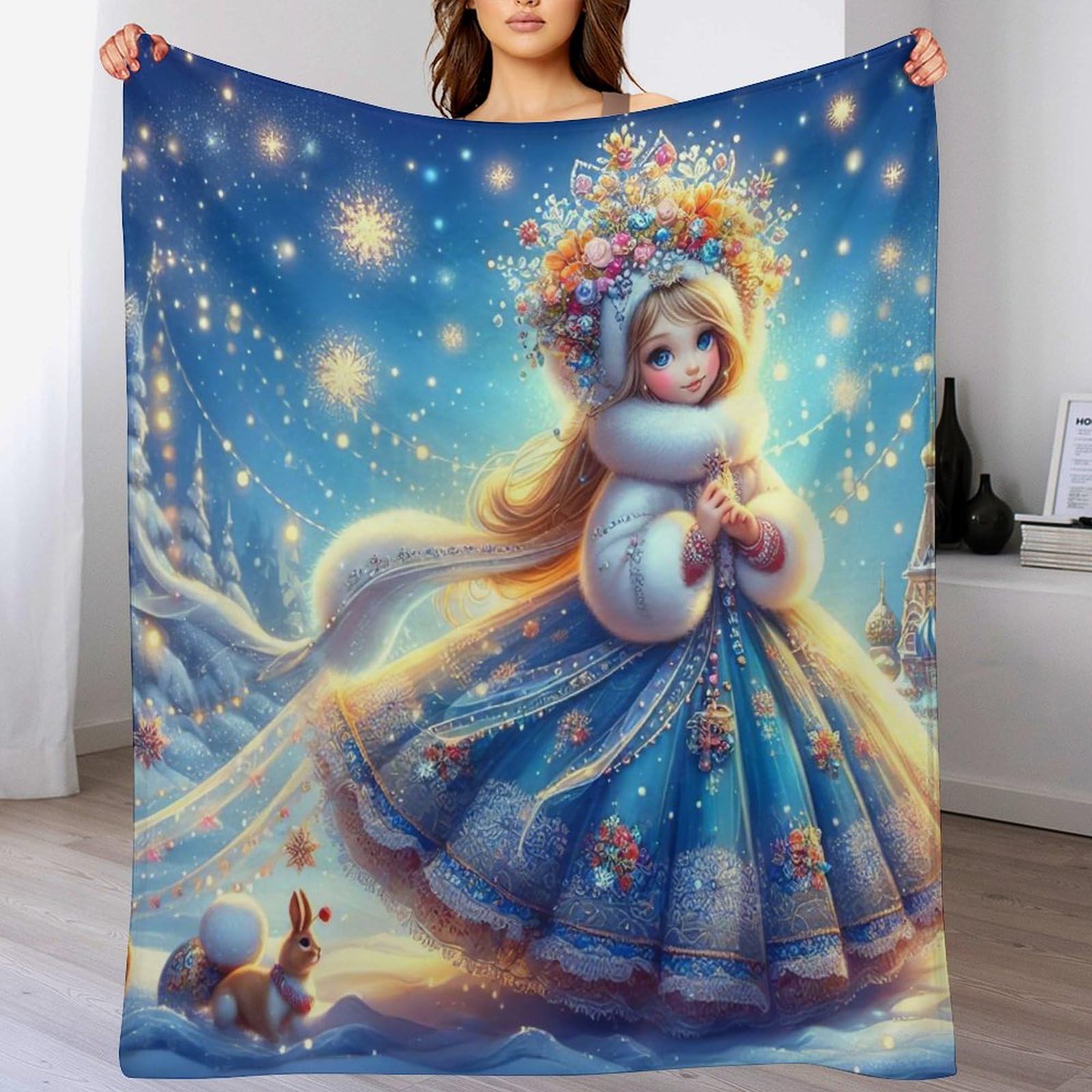 Couverture polaire canapé douce et chaude Belle Elfe 100x130cm