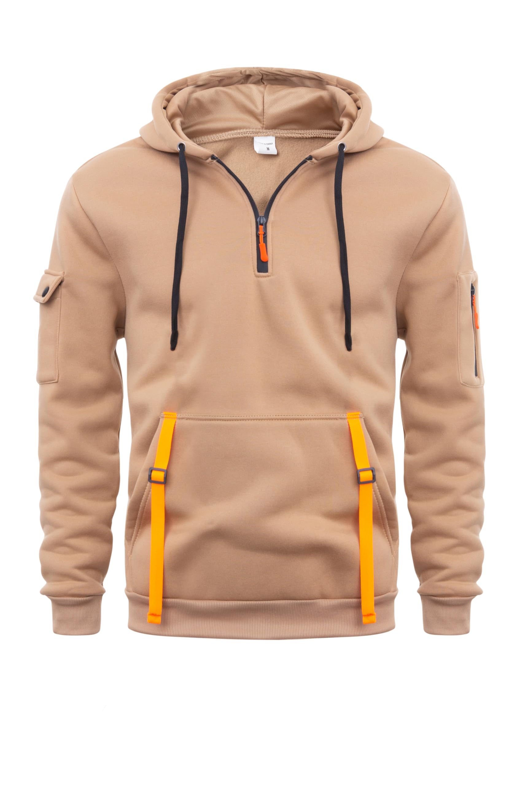 MakingDa Męska bluza z kapturem z zamkiem 1/4 zapinana na zamek błyskawiczny kieszeń polar sznurek długi rękaw dres topy mankiety koszule z kapturem luźny krój na co dzień klasyczna modna bluza z