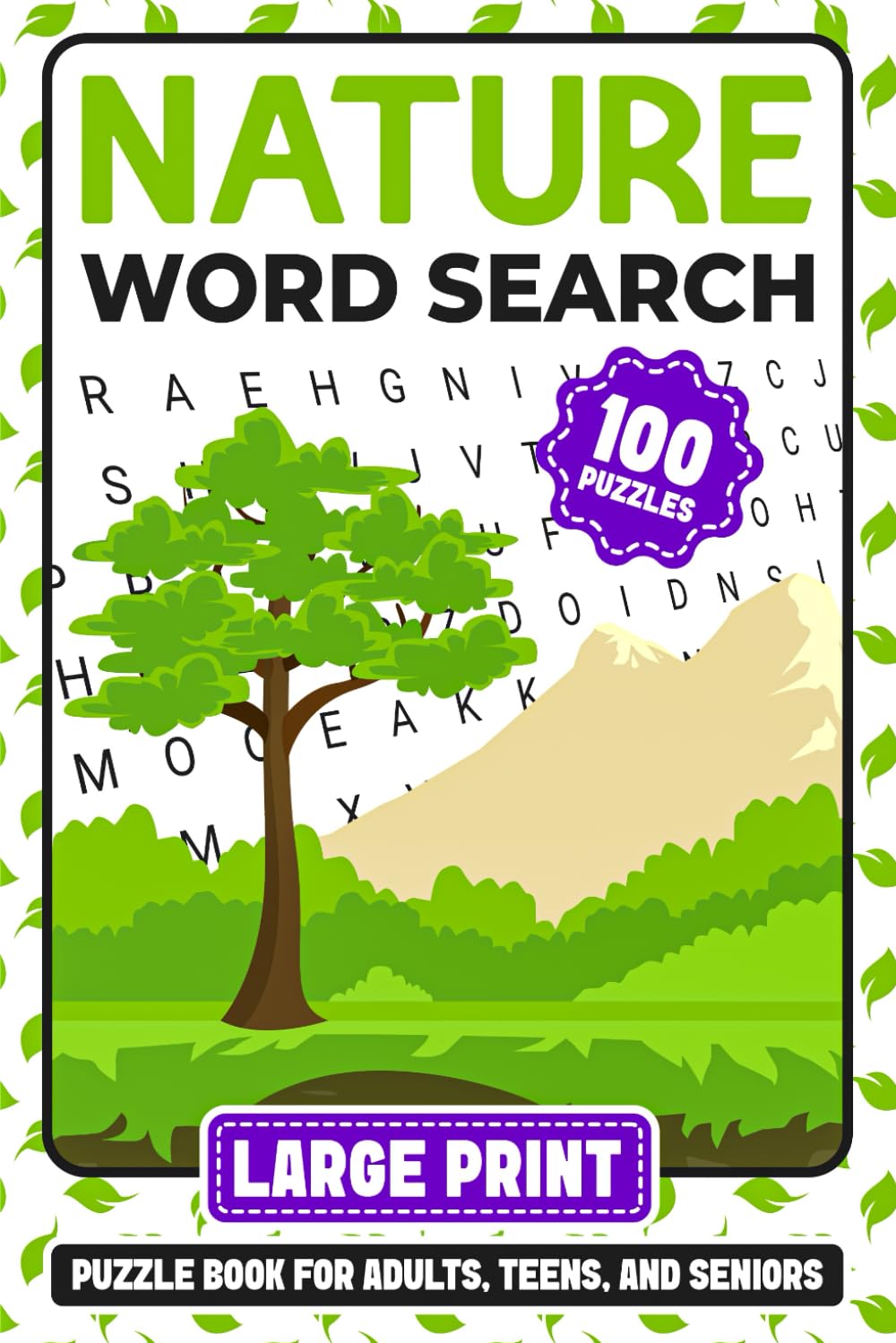 Nature Word Search: Large Print Puzzle Book for Adults, Teens, and Seniors with 100 Puzzles Featuring Plants, Animals, and More