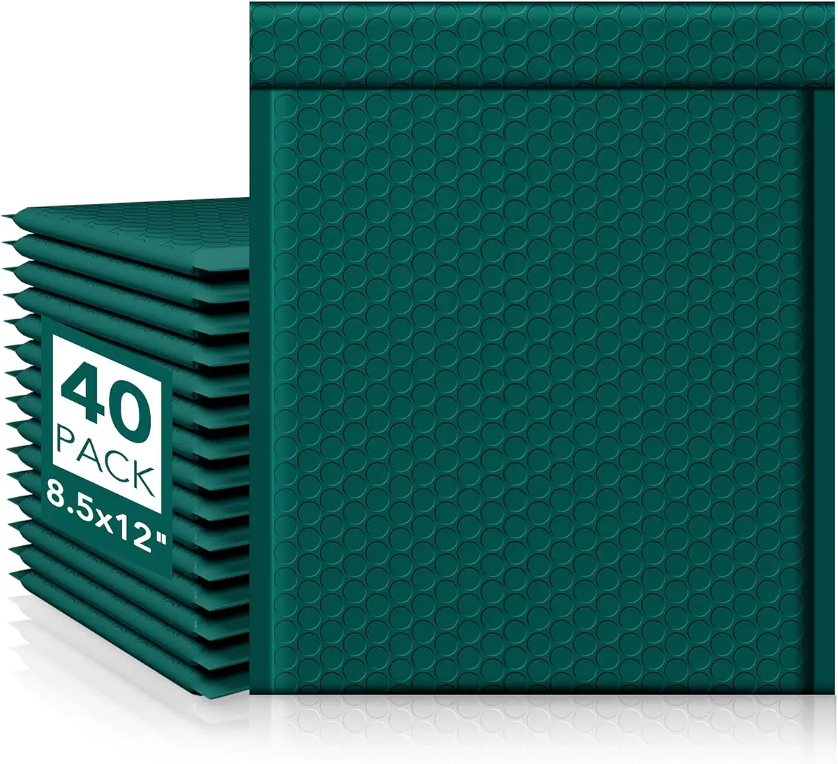 Fuxury Thick Bubble Mailers 8.5x12” 40 Pack Large Christmas Bubble Envelopes Opaque Cushioning Mailer for Small Business Mailing Books Clothes Makeup Supplies Forest Green #2