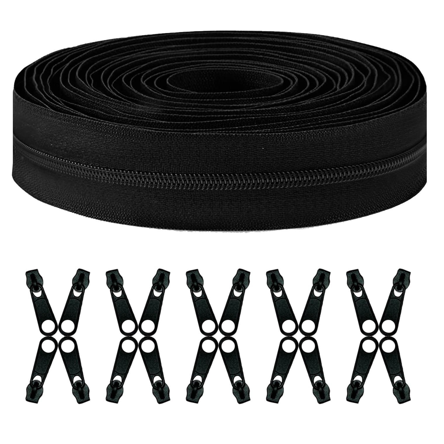 meiyoushengda 9,1 m, 91,4 cm große große Reißverschlüsse, Nr. 8, schwarzer Nylon-Spiralreißverschluss, Meterware mit 20 Ersatzschiebern, Reißverschlüsse zum Nähen, Heimwerken, Taschen, Handwerk
