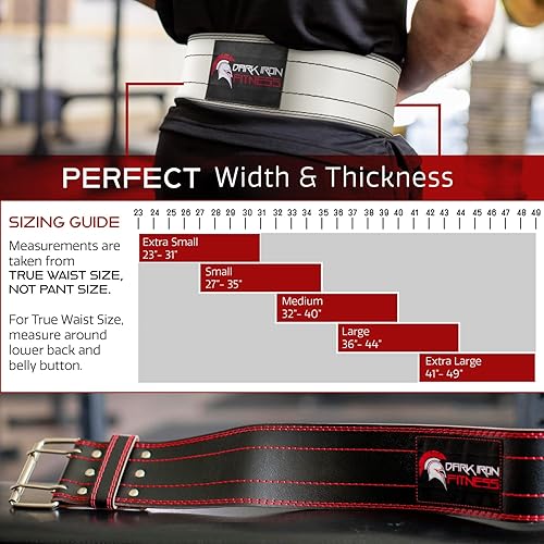 Miniatura 2 de Dark Iron Fitness Weight Lifting Belt for Powerlifting Deadlift Training, Premium Leather for Core Support Gym Strength Workout