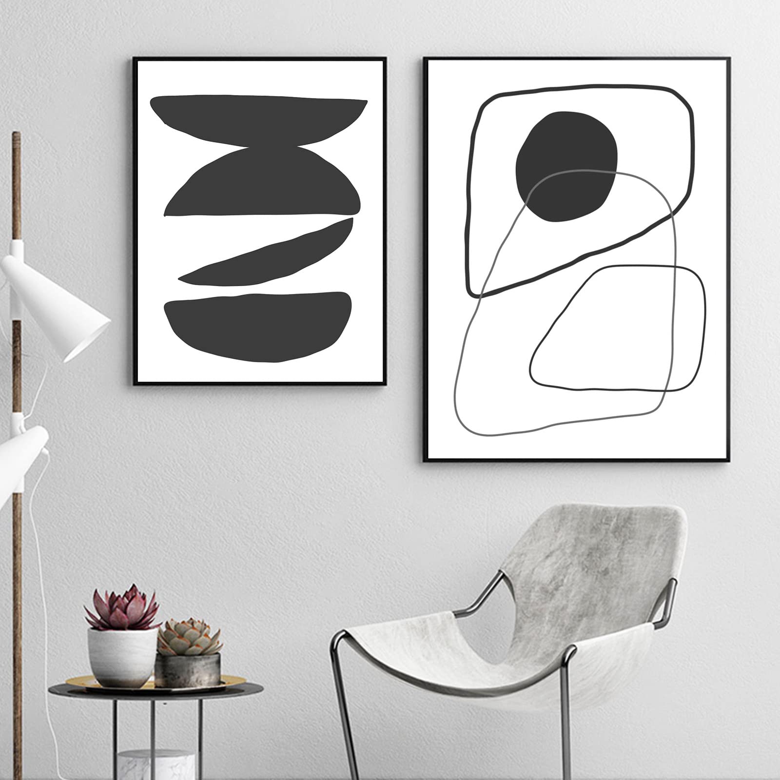Sarah Duke Juego de 3 pósteres bohemios de pared en blanco y negro, para salón, dormitorio, decoración de pared, sin marco (50 x 70 cm)