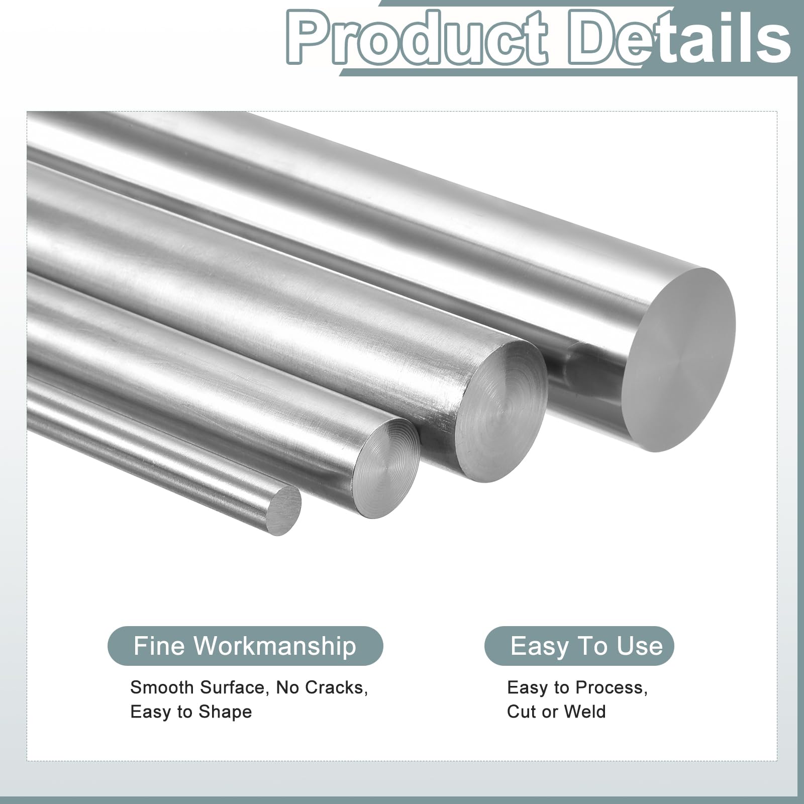 QUARKZMAN 1Pcs Barre En Titane GR5, Diamètre 16mm 0.62" Longueur 100mm 3.94" Métal Solide Alliage De Titane TC4 Barre Ronde Tige Pour Modèle Avion Voitures Bateau Travail Des Métaux