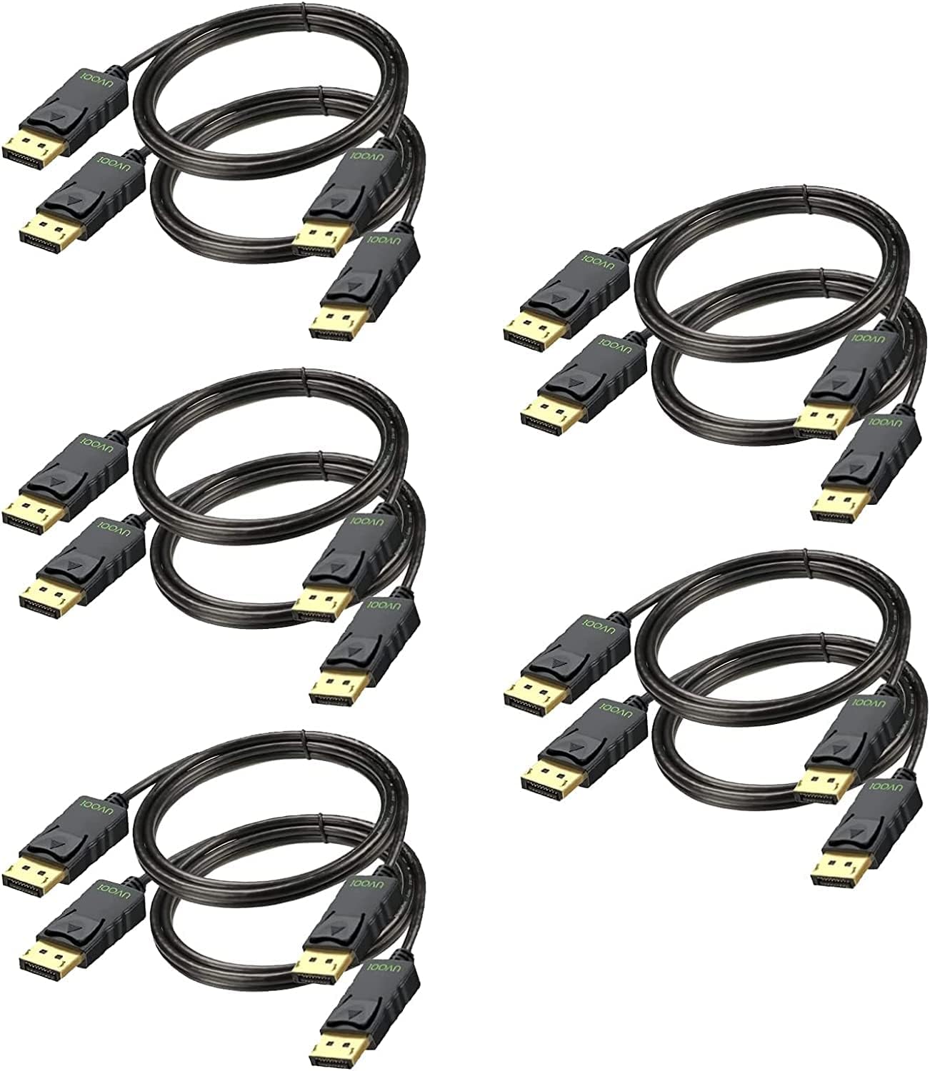 UVOOI DisplayPort to Cable 6FT 10-Pack, DP Display Port Cord 4K for [4K@60Hz, 2K@165Hz, 2K@144Hz] Compatible with All DisplayPort Devices