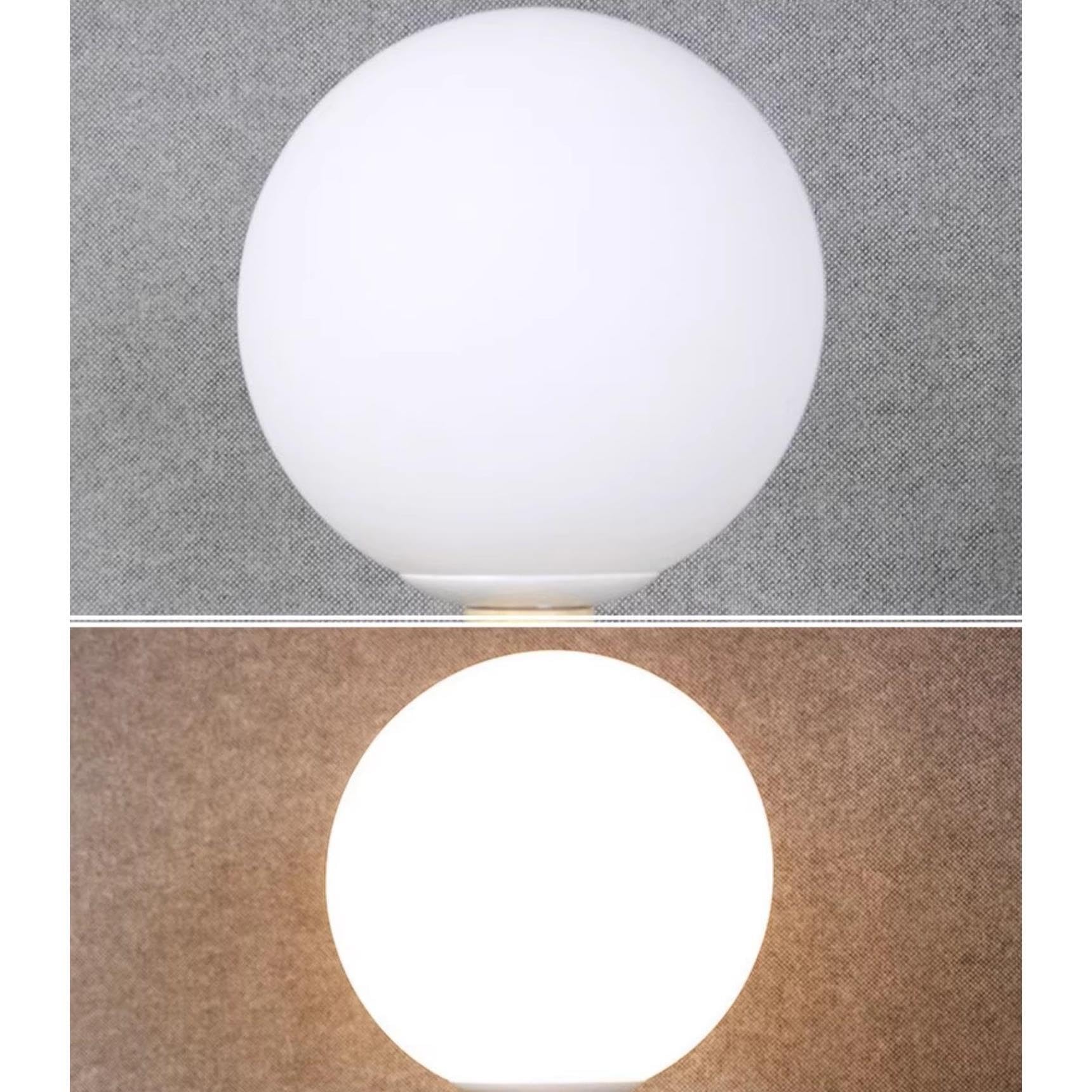 Soggiorno Lampada da terra a pedale con paralume sferico a LED tricolore
