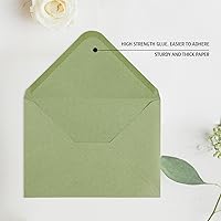 Vista 15 de Granhoolm 50 Pack 5x7 Envelopes,A7 Invitation envelopes V Flag 5.25 x 7 .25 for 5x7 Cards,Ideal for Invitations,Weddings,Parties,Greeting Sage Green