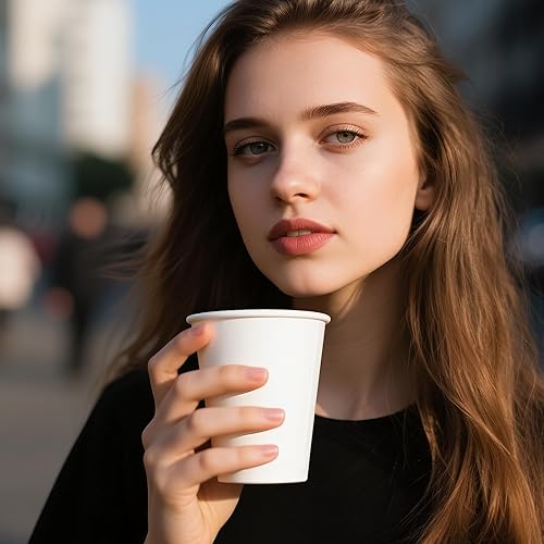 Miniatura 5 de RACETOP Tazas de café de 8 onzas 1000 unidades, tazas de papel de 8 onzas desechables, ideales para fiestas, hogar, oficina