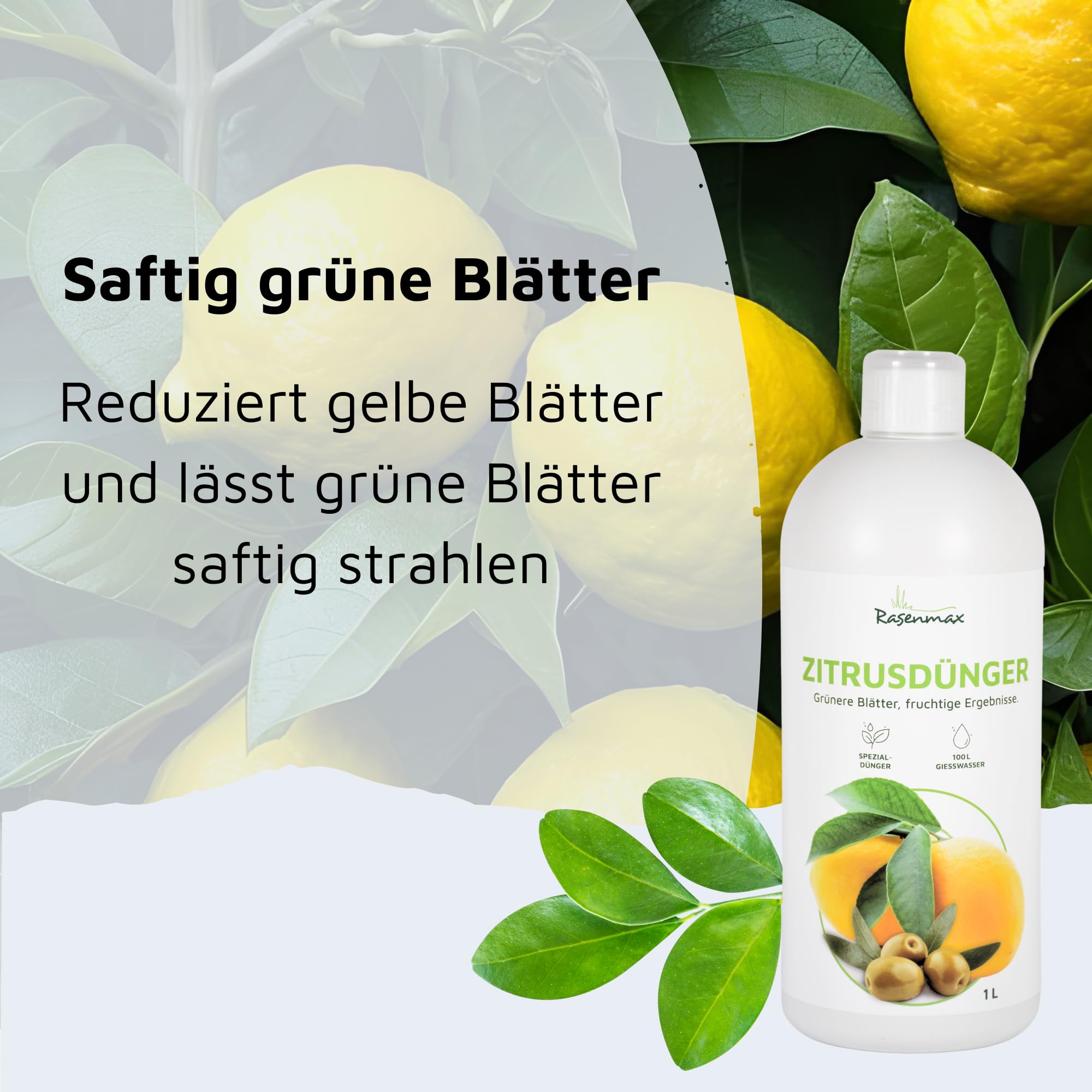 Rasenmax Zitrusdnger - Dnger fr Zitronenbaum und Olivenbaum,  Flssigdnger, Citrus Dnger, Zitruspflanzendnger, Zitrus, fr alle  Zitruspflanzen, Balkonpflanzen und Olivenbume, 1 L : Amazon.de: Garten