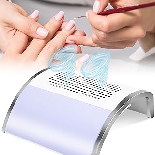 80W Aspirador UñAs, Conveniente Aspirador De UñAs, Aspirador UñAs Profesional Con 2 Ventiladores, Secador UñAs Sin Luz, Adecuado Para El Hogar Y El SalóN De UñAs