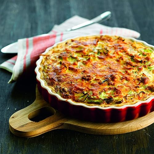 Miniatura 5 de Le Creuset Plato para tartas de gres, 1.5 cuartos de galón (9"), Cerise