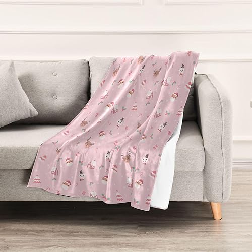 Miniatura 5 de KLL Christmas Pink Throw Blanket, Comfy Cozy Throws for Couch, Travel, Travel, Spring Blanket, 60"x90"