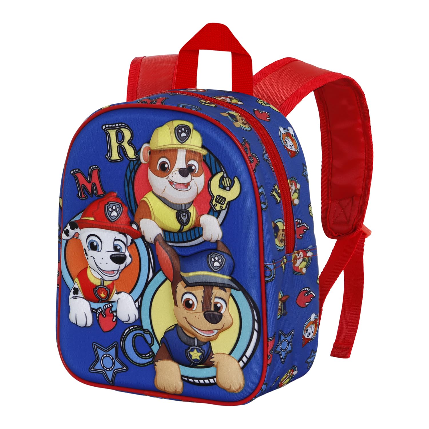 Paw Patrol La Patrulla Canina Works-Mochila 3D Mini, Azul, 20.5 x 25.5 cm, Capacidad 5 L