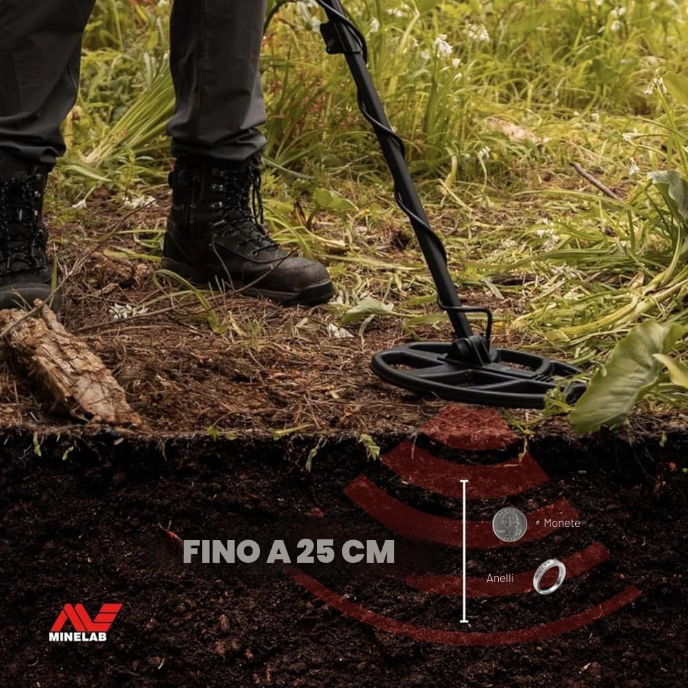 Minelab X-Terra Intrepid 'Tactical' Edition Metal Detector, bobina impermeabile da 25,4 cm, modalità Pinpoint, leggero, compatto e facile da usare per principianti e professionisti, Target ID e