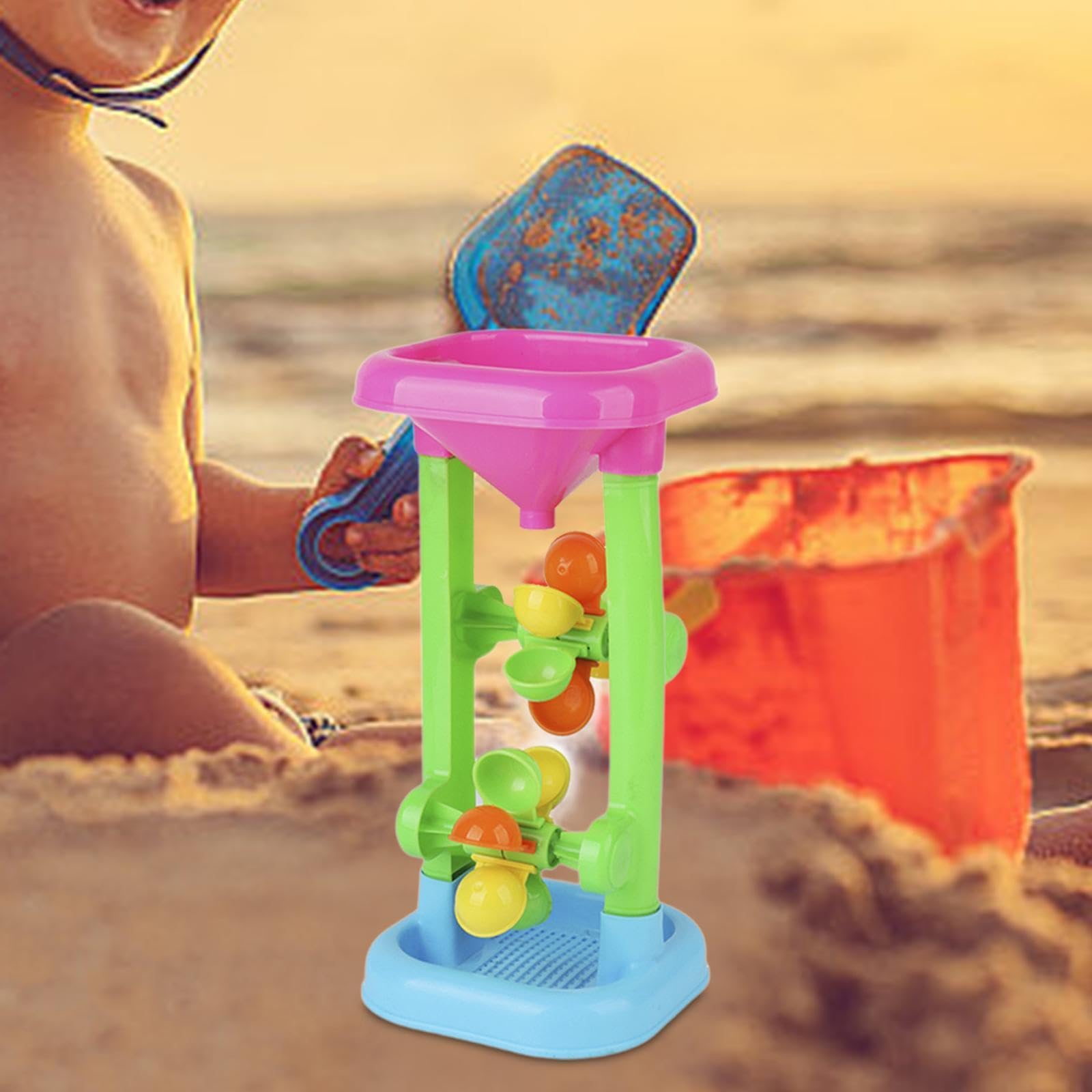 Colorful Sand Wheel Beach Toy for Summer Beach Sandbox Water Sifting Funnel Helps Develop Kids Hand Eye Coordination Water Sifting Funnel for Summer Sand Table — view 3