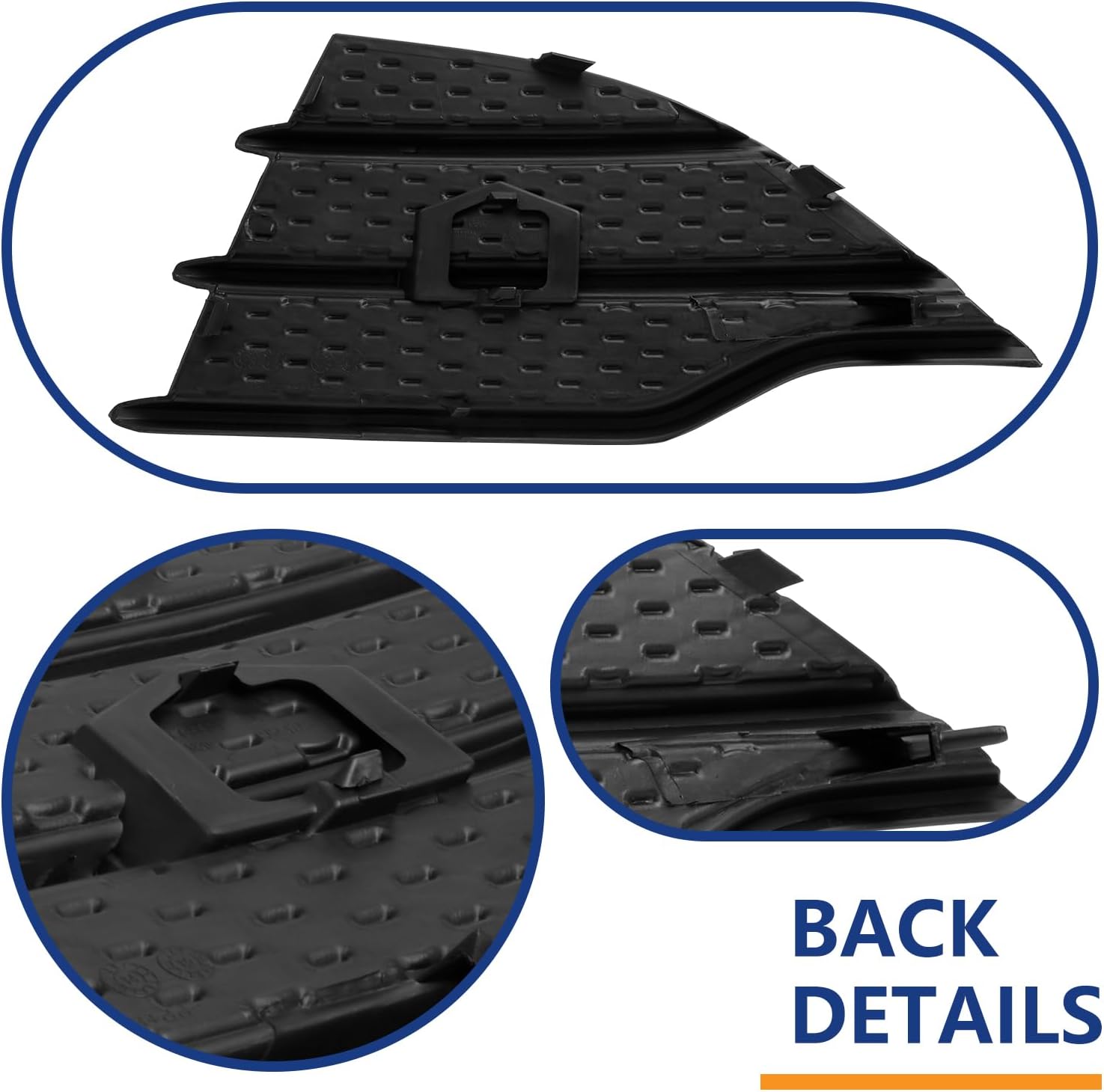 BXZ Front Passenger Right Side Lower Bumper Cover Insert Fog Lamp Trim Outer Grille for 2013-2016 Ford Escape
