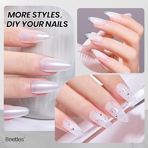 Miniatura 4 de Beetles - Esmalte de uñas de gel semipermanente con brillantina, para uñas francesas, manicura y arte de uñas en casa con lámpara ultravioletaLED,