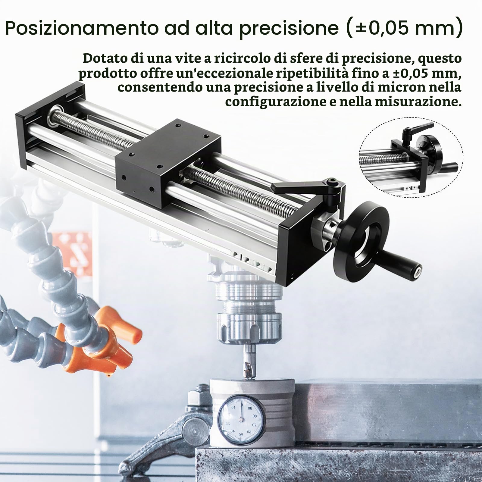 Guide Lineari, Guida Lineare Con Corsa Effettiva Di 200 Mm Con Volantino Tavola Lineare Con Vite A Sfere Ad Alta Precisione Manuale Per Trasformazione Di Apparecchiature CNC
